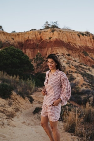 Filippa top & short carreaux bruin