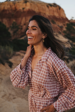 Filippa top & short carreaux bruin