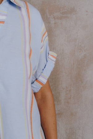 Fernanda top & short lichtblauw/mult